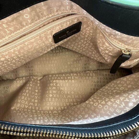 Kate Spade Elena Chelsea Park Coastline Patent Leather Tote Bag Mint and Black - Picture 10 of 12